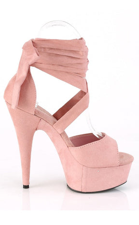 DELIGHT-679 Baby Pink Faux Suede Heels-Pleaser-Tragic Beautiful