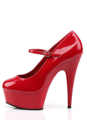 DELIGHT-687 Red/Red Heels-Pleaser-Tragic Beautiful
