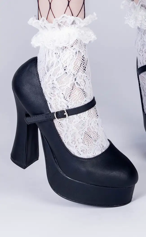 DOLLY-50 Black Mary Jane Shoes (Au Stock)-Demonia-Tragic Beautiful