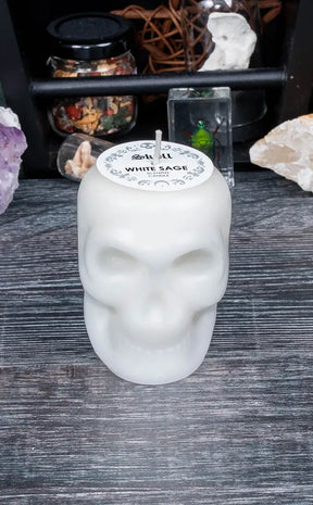 White Skull Candle | White Sage