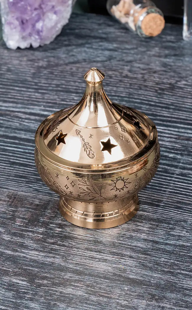 Engraved Brass Incense Burner | Eye