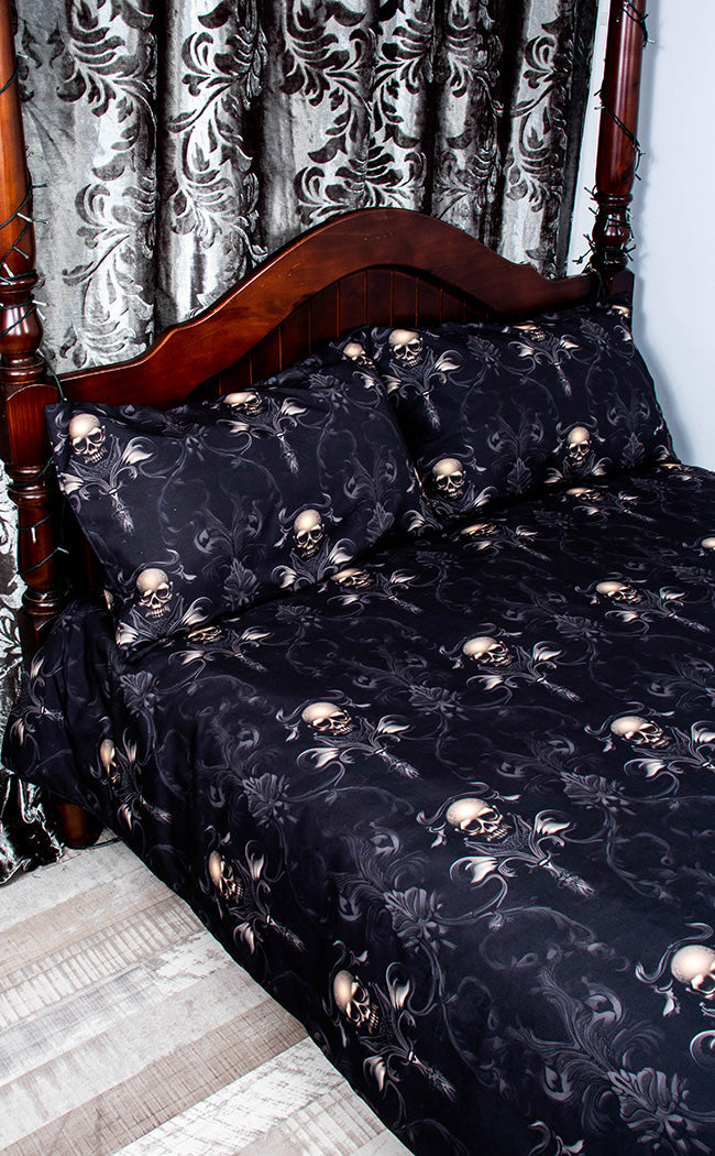 Damascus Skull Quilt Cover Set & Pillowcases-Drop Dead Gorgeous-Tragic Beautiful