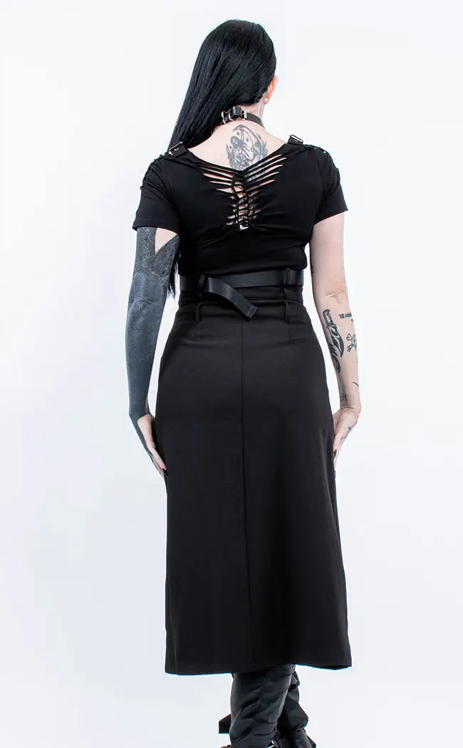 Dark Aura Midi Skirt-Punk Rave-Tragic Beautiful