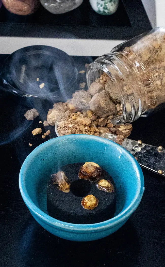 Dark Copal Resin in Glass Jar-Witch Herbs-Tragic Beautiful