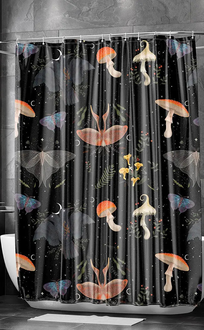Dark Divine Shower Curtain & Bath Mat Set