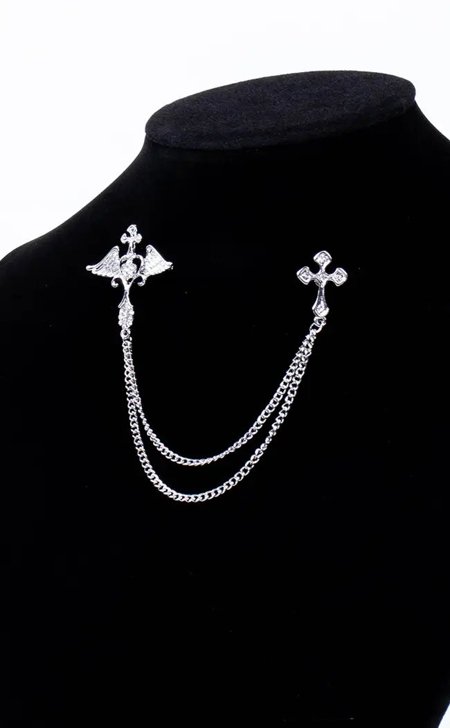 Darkling Heart Collar Clip Pins-Gothic Accessories-Tragic Beautiful