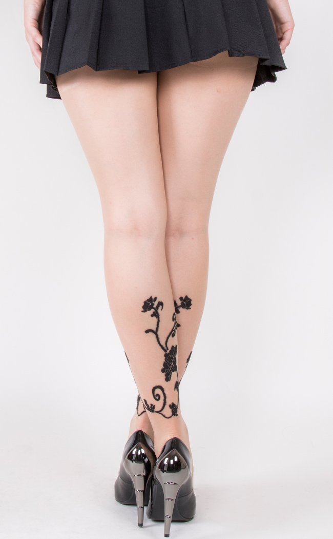 Delicately Inked Pantyhose-Music Legs-Tragic Beautiful