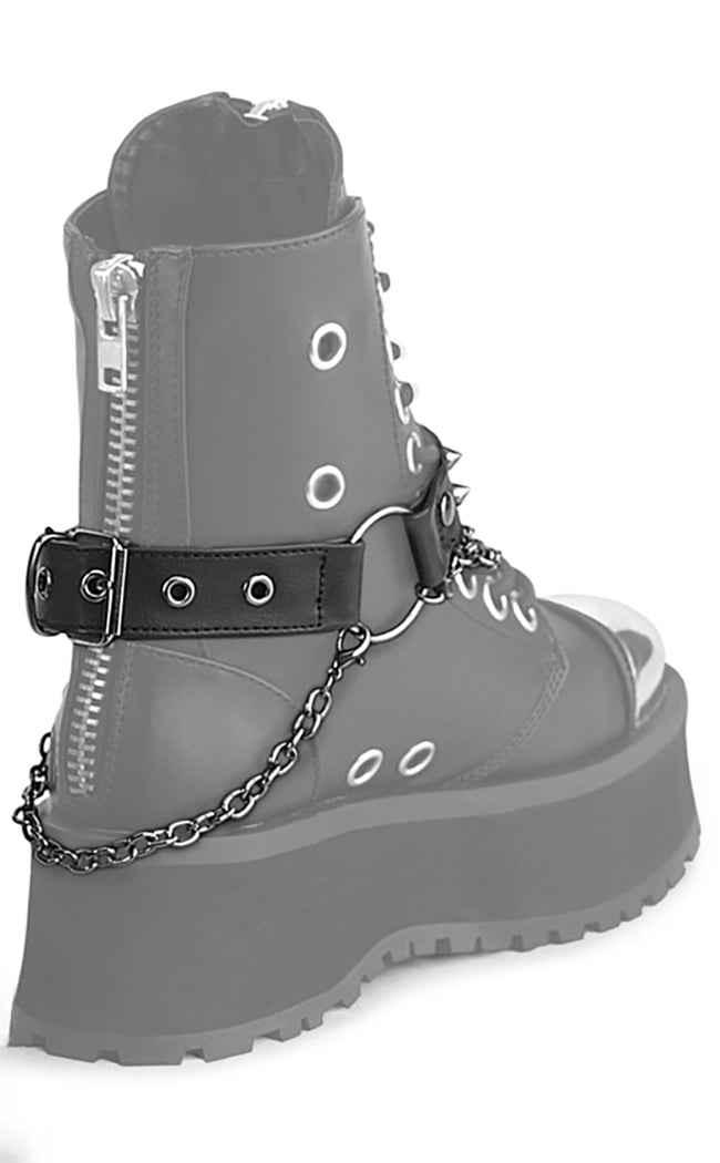 Demonia Skull O Ring Vegan Leather Boot Harness