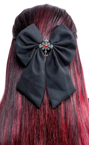 Desecration Bow Hair Clip | Red