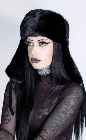 Devana Faux Fur Trapper Hat-Cold Black Heart-Tragic Beautiful