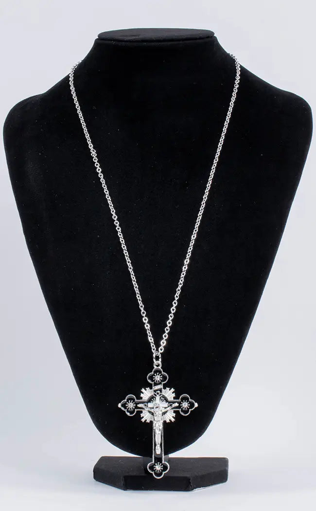 Double Crossed Necklace-Gothic Jewellery-Tragic Beautiful