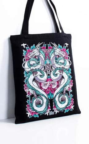 Dragon Princess Canvas Tote Bag-Rose Demon-Tragic Beautiful