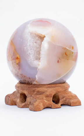 Druzy Flower Agate Sphere | XL-Crystals-Tragic Beautiful