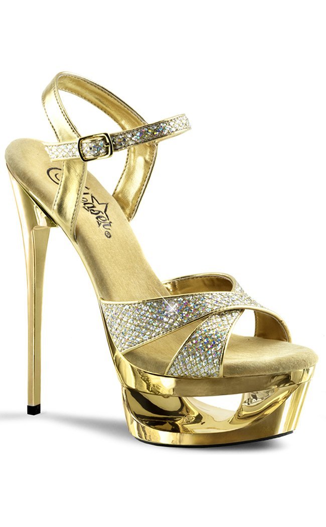 ECLIPSE-619G Gold Multi Gltr/Gold Chrome Heels-Pleaser-Tragic Beautiful