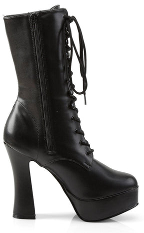 ELECTRA-1020 Black Faux Leather Ankle Boots-Pleaser-Tragic Beautiful