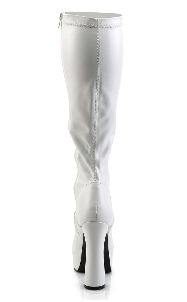 ELECTRA-2000Z White Matte Knee High Boots-Pleaser-Tragic Beautiful