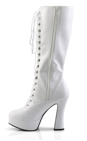ELECTRA-2020 White Knee High Boots-Pleaser-Tragic Beautiful