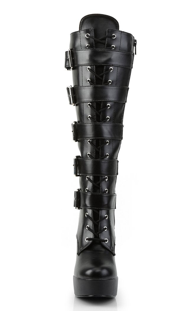ELECTRA-2042 Black Knee High Boots-Pleaser-Tragic Beautiful