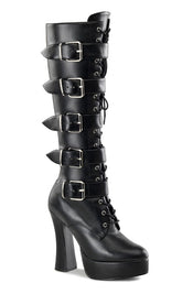 ELECTRA-2042 Black Knee High Boots-Pleaser-Tragic Beautiful