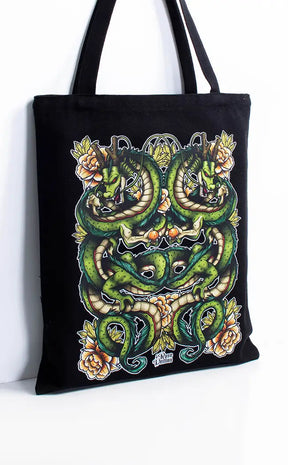 Enter the Dragon Canvas Tote Bag-Rose Demon-Tragic Beautiful
