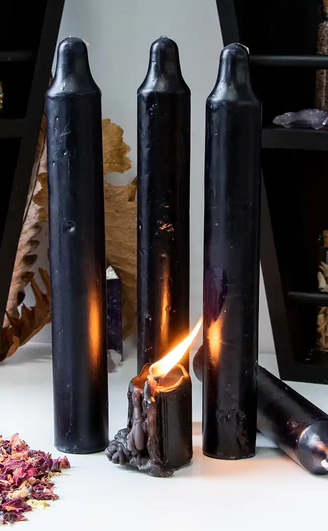Altar Essentials | Black Taper Ritual Candles | Witchcraft Accessories