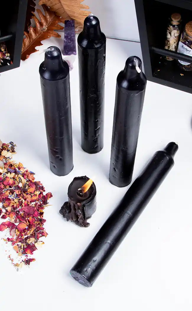 Altar Essentials | Black Taper Ritual Candles | Witchcraft Accessories