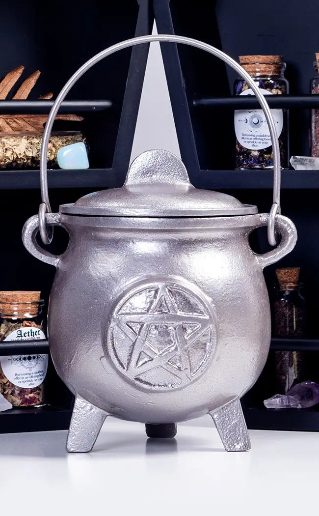 Large Tripod Cauldron | Pentagram-Cauldrons-Tragic Beautiful