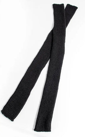 Extra Long Black Knit Leg Warmers