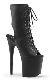 FLAMINGO-1016 Black Faux Leather Ankle Boots-Pleaser-Tragic Beautiful