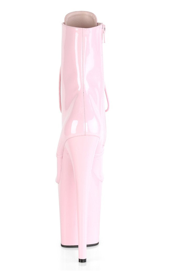 FLAMINGO-1020 Baby Pink Patent Boots-Pleaser-Tragic Beautiful