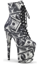FLAMINGO-1020DP Money Print Boots-Pleaser-Tragic Beautiful