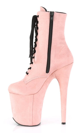 FLAMINGO-1020FS Baby Pink Faux Suede Boots-Pleaser-Tragic Beautiful