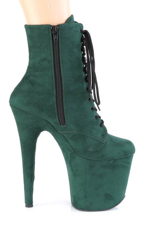 FLAMINGO-1020FS Emerald Green Faux Suede Boots-Pleaser-Tragic Beautiful
