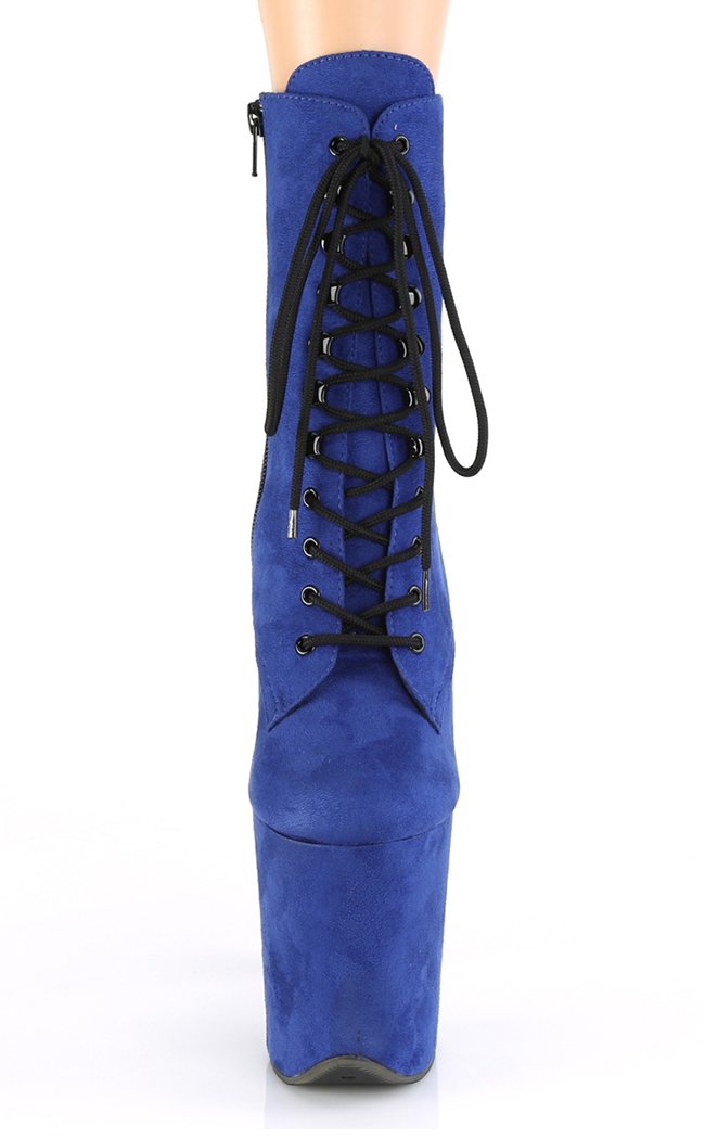 FLAMINGO-1020FS Royal Blue Faux Suede/Royal Blue Faux Suede Boots-Pleaser-Tragic Beautiful