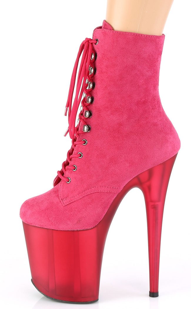 FLAMINGO-1020FST Pink Suede Tinted Boots-Pleaser-Tragic Beautiful