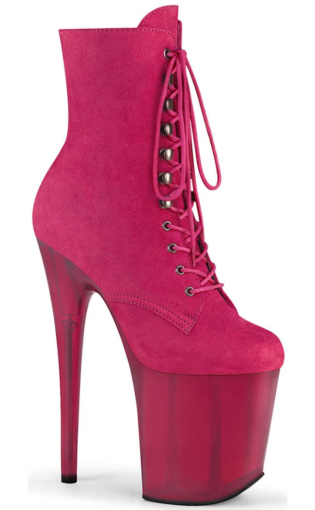FLAMINGO-1020FST Pink Suede Tinted Boots-Pleaser-Tragic Beautiful