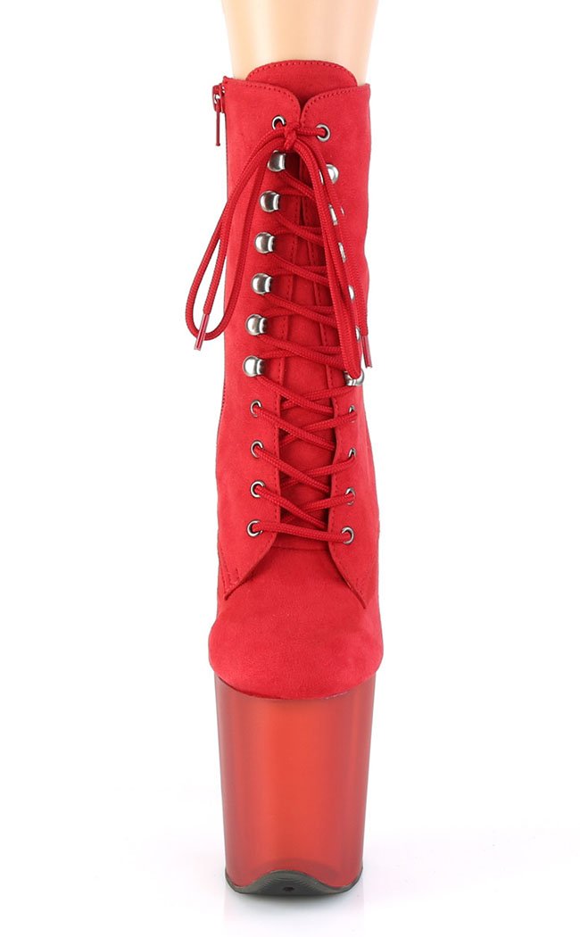 FLAMINGO-1020FST Red Suede Tinted Boots-Pleaser-Tragic Beautiful