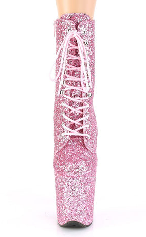 FLAMINGO-1020GWR Baby Pink Glitter Boots-Pleaser-Tragic Beautiful