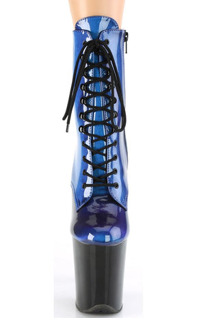 FLAMINGO-1020SHG Blue-Purple/ Black Ankle Boots-Pleaser-Tragic Beautiful