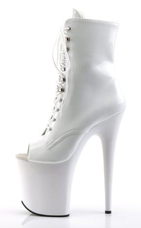 FLAMINGO-1021 White Ankle Boots-Pleaser-Tragic Beautiful
