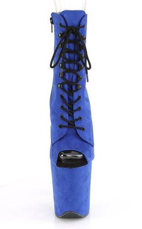 FLAMINGO-1021FS Royal Blue Faux Suede Ankle Boots-Pleaser-Tragic Beautiful