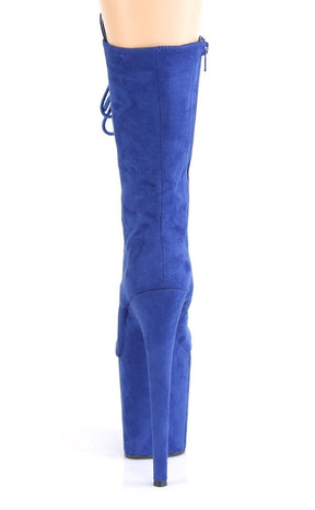 FLAMINGO-1050FS Royal Blue Faux Suede Mid Calf Boots-Pleaser-Tragic Beautiful