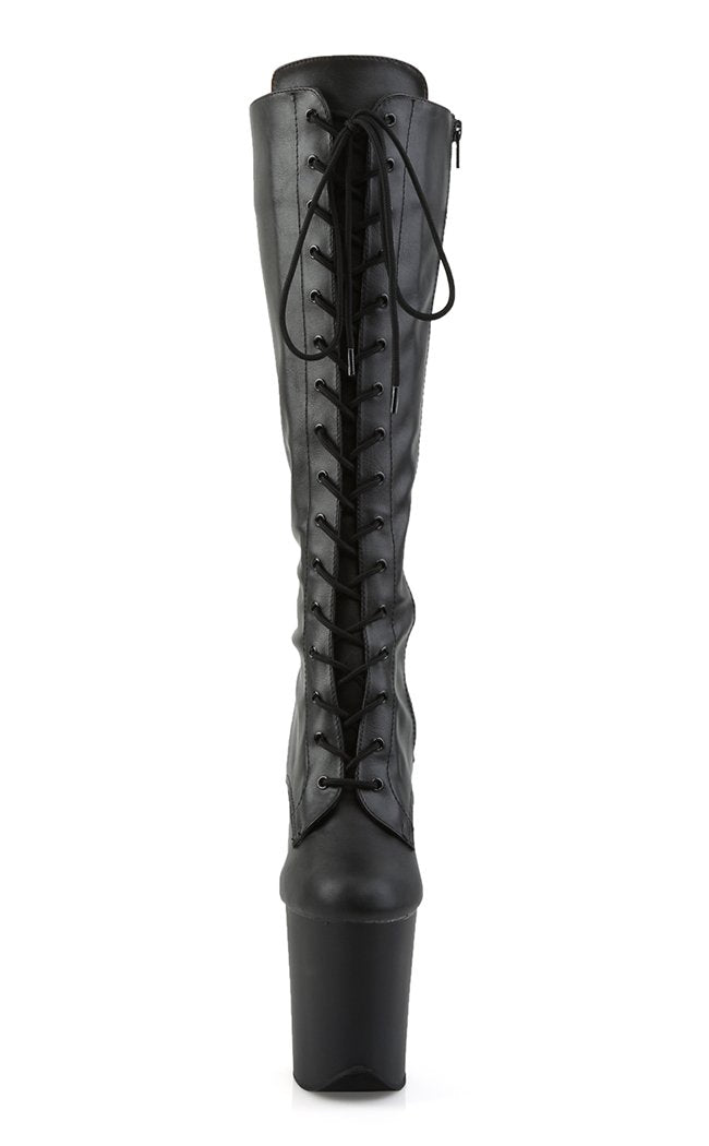 FLAMINGO-2023 Black Matte Knee High Boots-Pleaser-Tragic Beautiful