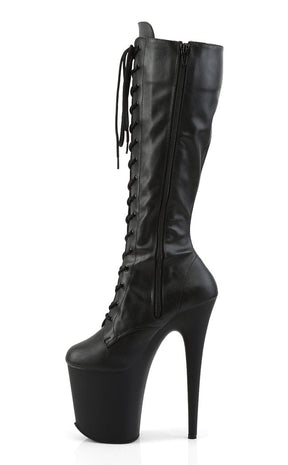 FLAMINGO-2023 Black Matte Knee High Boots-Pleaser-Tragic Beautiful