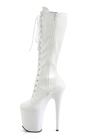 FLAMINGO-2023 White Knee High Boots-Pleaser-Tragic Beautiful