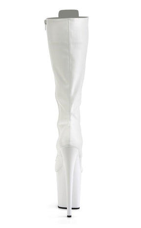 FLAMINGO-2023 White Knee High Boots-Pleaser-Tragic Beautiful