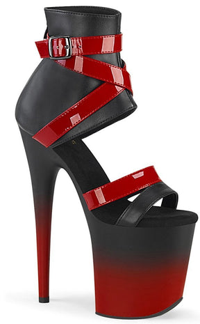 FLAMINGO-800-15 Black & Red Matte Ombre Heels-Pleaser-Tragic Beautiful