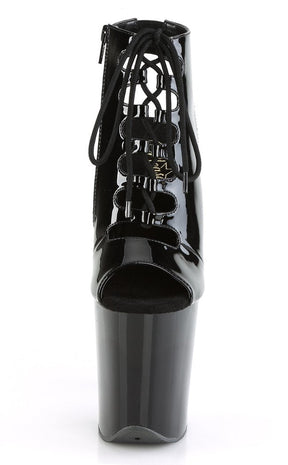 FLAMINGO-800-20 Black Patent Peep Toe Heels-Pleaser-Tragic Beautiful