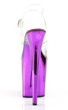 FLAMINGO-808 Clear & Purple Chrome Heels-Pleaser-Tragic Beautiful