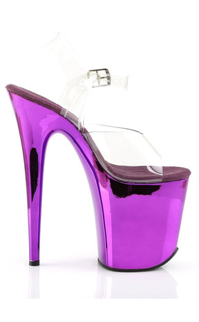 FLAMINGO-808 Clear & Purple Chrome Heels-Pleaser-Tragic Beautiful